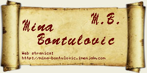 Mina Bontulović vizit kartica